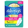 Always Ultra Thin Pads with Wings - Size 1 - Regular - Unscented - 126ct - 2 of 4