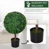 Wooakway 23.5"H Ball Boxwood Artificial Tree Artificial Topiary Artificial Plant with Pot for Indoor/Outdoor D¨¦cor - 4 of 4