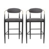 JUJABU Upholstered Back Bar Stools Set of 2, Iron Legs, 260 Lbs Weight Capacity, Suitable for Kitchen Islands - 2 of 4