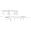 vidaXL 12" White King Size Metal Bed Frame with Headboard No Mattress - 2 of 4