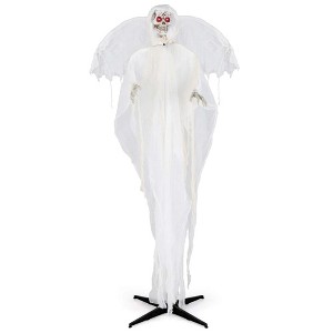 Costway 8.3 FT Halloween Standing Angel with Light up Eyes Sounds & Movements Garden - 1 of 4