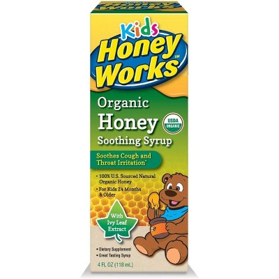 HoneyWorks Cough Syrup for Kids with Organic Honey 4 Oz