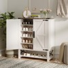 Wooden Shoe Storage Cabinet with Adjustable Shelves - 2 of 4