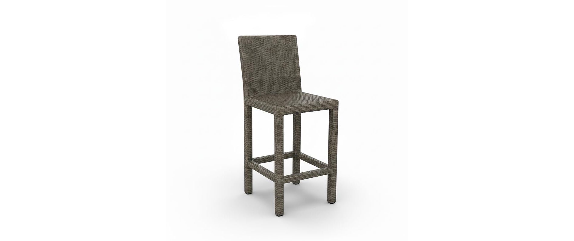 Covers & All Universal 30 in Armless Bar Stool, 18 in W, Oyster Flat Wicker