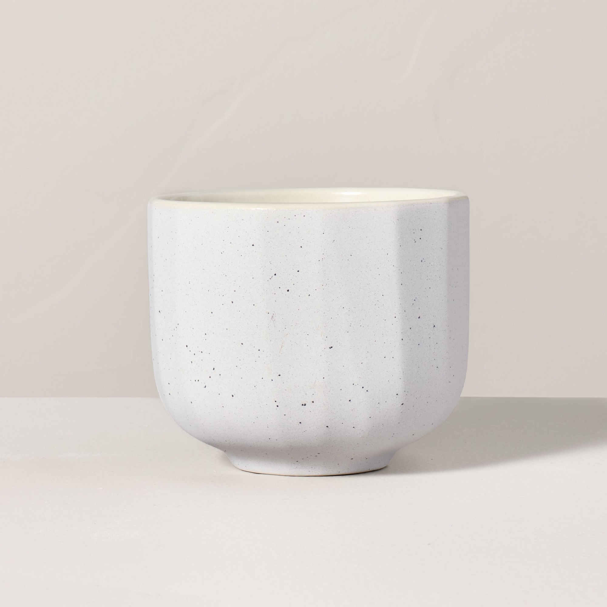 Speckle-Faceted Ceramic Salt Jar Candle White 6oz - Hearth & Hand™ with Magnolia