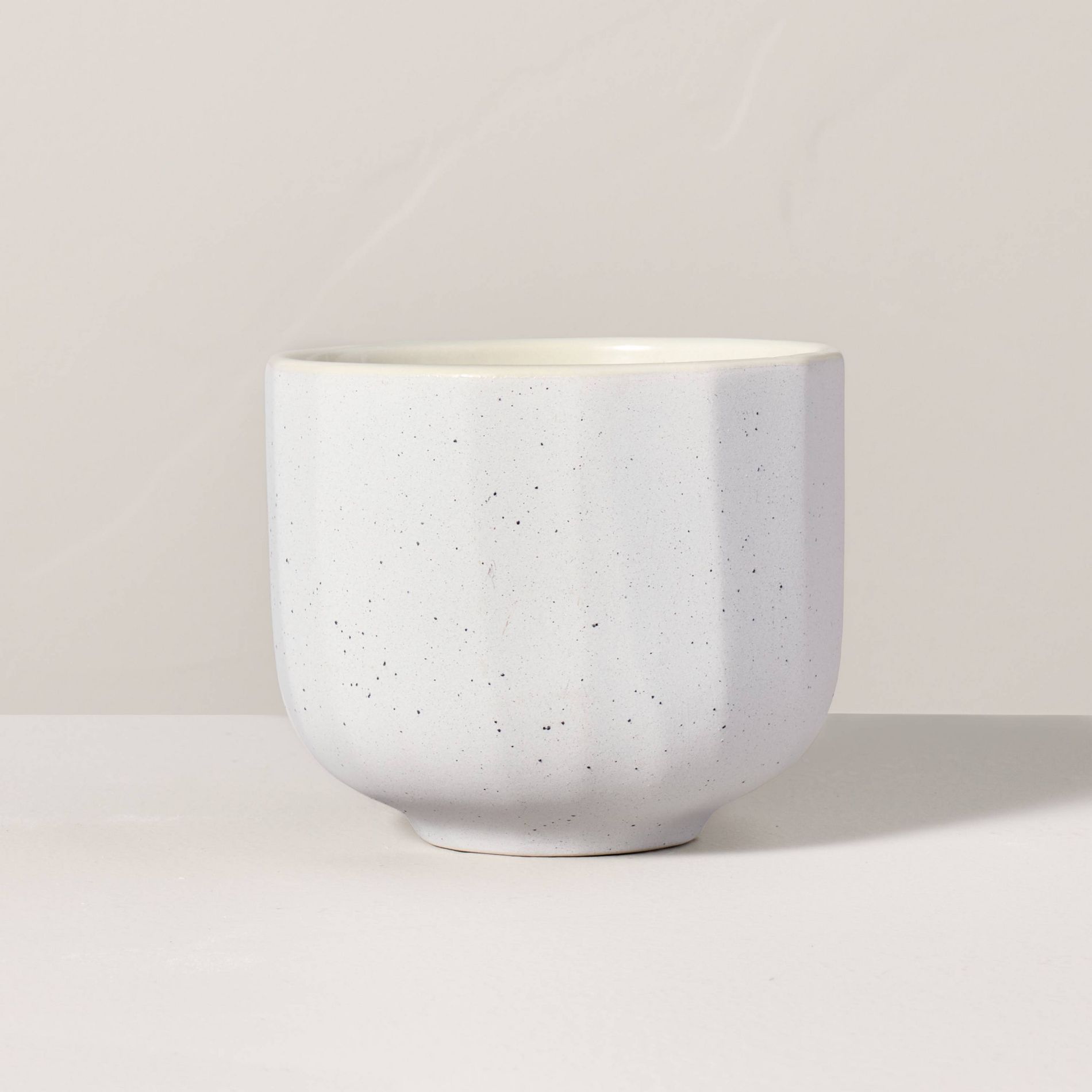 Speckle-Faceted Ceramic Salt Jar Candle White 6oz - Hearth & Hand™ with Magnolia