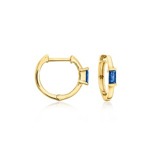 Pure Collection by Ross-Simons 0.10 ct. t.w. Sapphire Huggie Hoop Earrings in 14kt Yellow Gold - 1 of 4