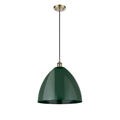 Plymouth Dome - 1 Light Cord Hung Mini Pendant In Industrial Style-18.75 Inches Tall and 16 Inches Wide