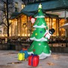 8ft with Snowman Santa Claus 3 Gift Boxes 9 String Lights Inflatable Garden Christmas Tree Decoration - 3 of 4