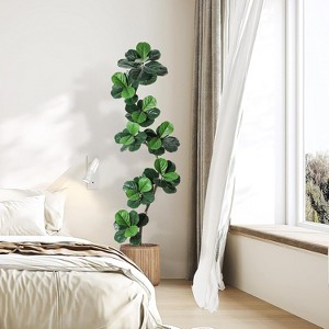 Garvee Fiddle Leaf Fig Artificial Tree with White Planter,Faux Plants Indoor with Moss, Fake Rubber Tall Fake Floor Plant in Pot-Artificial Trees - 1 of 4
