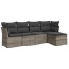 Garden Sofa Set Grey PE Rattan, Powder-Coated Steel Large vidaXL - 2 of 4