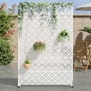 Wooakway 72"H 47"W Outdoor Metal Garden Trellis Privacy Screen Lattice Panel Indoor Room Divider - 2 of 4