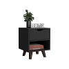 Vynxaria Modern Nightstand: Stylish Storage Solution with Open Shelf & Drawer - 3 of 4