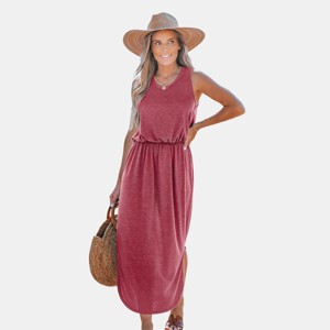 Women's Scoop Neck Side Slit Maxi Dress - Cupshe - 1 of 4