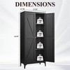 COWLOWN 2-Door Metal Storage Cabinet with Adjustable Shelves, Tall Steel Pantry Locker for Kitchen, Office, Living Room - 3 of 4