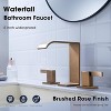 Mixxidea Waterfall Bathroom Sink Faucet 3 Hole, 8 inch with Pop Up Drain Rose Gold - 2 of 3
