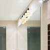 Bryant 5-Light Matte Black Steel Vanity Light - Dimmable with Opal Glass Shades - 4 of 4