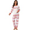 cheibear Christmas Sleepwear Long Sleeve Tee with Pants Lounge Holiday Family Pajama Sets Red-White - 2 of 4