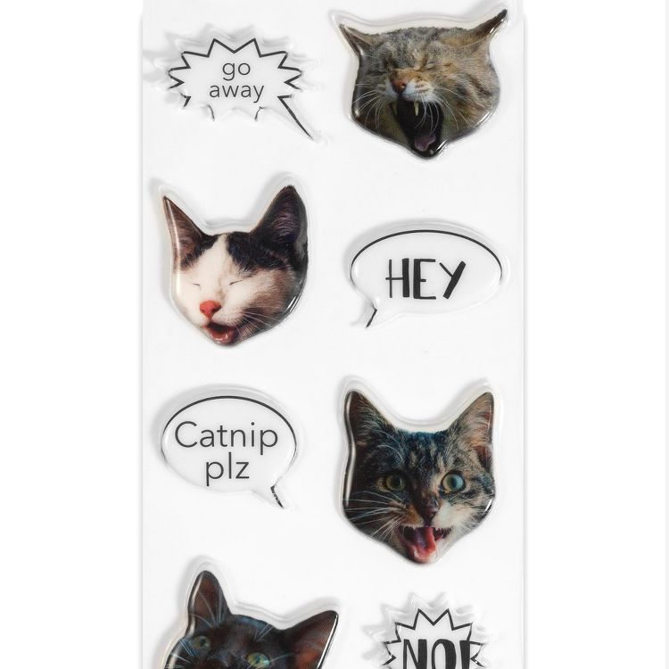 Underground Toys Puffy Adorable Cat Stickers For Note Book & Journal Decorations - Sheet of 20, 4 of 7