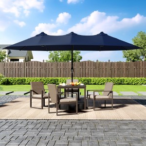 UPTIOT Rectangular Market Umbrella With Base - 1 of 4