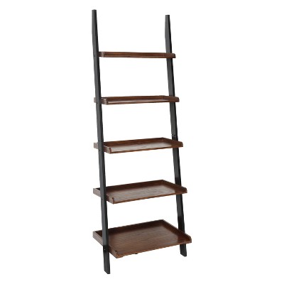 72.25" French Country Bookshelf Ladder Dark Walnut/Black - Breighton Home