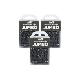JAM Paper Colored Jumbo Paper Clips Large 2 Inch Grey Paperclips 21830628B - 1 of 3