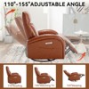 GDFStudio Darren Modern Genuine Leather Upholstered Swivel Rocker Chair with Charge Port and Recliner Button, Brown - 3 of 4