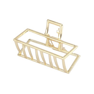 Unique Bargains Women's Metal Hair Barrettes Rectangle Shaped Claw for Fashion Accessories
