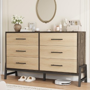ODK 6 Dresser for Bedroom, 52" Wide Drawer with Large Storage Space, Freestanding Wooden Closet Storage Dresser Chest for Living Room, Bedroom - 1 of 4