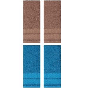REGALWOVEN Geometry Pattern Cotton Soft Decorative Hand Towels for Bathroom 4 Pcs - 1 of 4