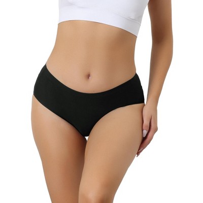 Allegra K Women's Mid-Waist Invisible Stretchy Breathable Full Coverage Briefs