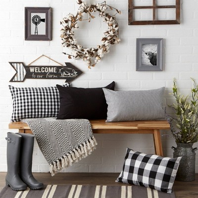 Assorted Black and White Cotton Pillow Covers Set of 4