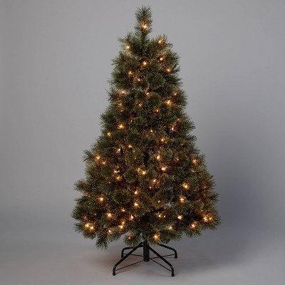 4.5' Pre-Lit Virginia Pine Artificial Christmas Tree Clear Lights - Wondershop™