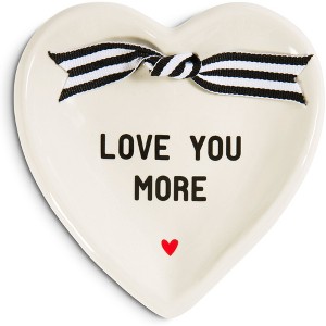 Pavilion Gift Company - Love You More - 4.5" x 4.5" Heart-Shaped Keepsake Dish - Decorative Trays and Platters - 1 of 4