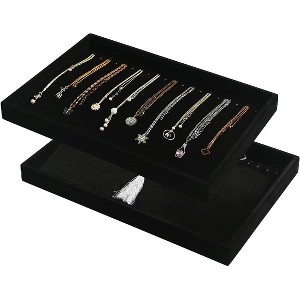 2-Piece Stackable 24-Grid Jewelry Organizer Tray Set for Multiple Jewelry Types - 1 of 4