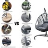YOOCOZZ Outdoor & Indoor PE Wicker Egg-Shaped Hanging Chair & Swing Chair with Puffy Cushion - 4 of 4