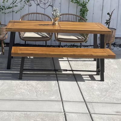- - Bench Knight : Patio Catriona Acacia Teak Home Christopher Target Wood