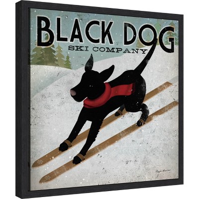 Black Dog Ski Co Framed Canvas Wall Art Print