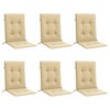 vidaXL Lowback Chair Cushions - 6 Pcs Melange Beige, 39.4"x19.7", Foam Fiber Filling, Polyester Fabric, for Patio, Garden, Office - 3 of 4