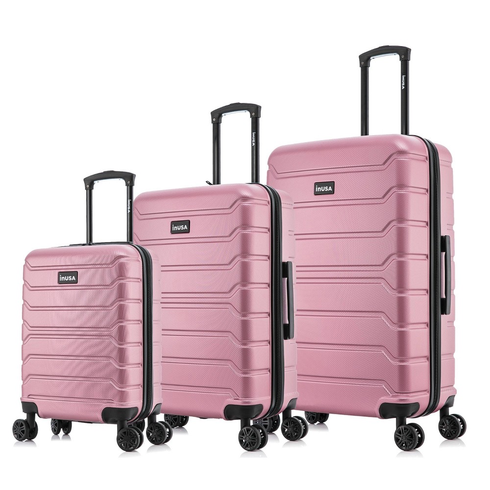 Photos - Travel Accessory InUSA Trend Lightweight Hardside Spinner 3pc Luggage Set - Rose Gold 