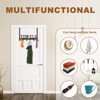 Over The Door Hooks - Heavy Duty Towel Rack with 6 Hooks for Bedroom, Bathroom, Kitchen - Holds Towels, Bags, Coats, Hats - Black - 4 of 4