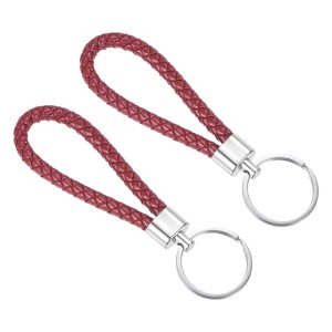 Unique Bargains PU Braided Leather Keychain for Bag Wallet Decorations 2 Pcs - 1 of 3