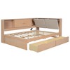 Merax Wooden L-Shaped Daybed with Upholstered Storage Headboard, USB Charging Ports & Storage Bookcase - 4 of 4