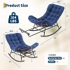 Rocking Chair with Extendable Footrest & Detachable Cushion, Large Royal Rattan Nursery Rocking Chair for Porch Lawn Bedroom Living Room - 2 of 4