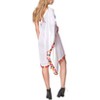 HAPPY BAY Women's Summer Holiday Swimwear Swim Suit Loose Beach Wear Bathing Suit Bach Dress Cover-up for Women 1X-2X White Solid - 4 of 4