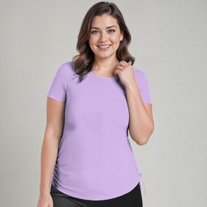 Calypsa Women's UPF 50+ Short Sleeve Adele Swim Top - 1 of 3