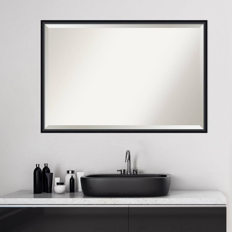 37&#34; x 25&#34; Lucie Framed Bathroom Vanity Wall Mirror Black - Amanti Art, 4 of 8