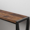 Homhougo Console Table, 43.0" Entryway Table with Storage, Industrial Sofa Table with V Design, 2-Tier Narrow Console Table Brown - 4 of 4