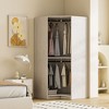 NicBex 63.60"H Armoire Corner Wardrobe Closet Storage Cabinet with Pole & Shelves for Bedroom - 4 of 4
