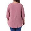 Agnes Orinda Women's Plus Size Swiss Dots Round Neck Petal Sleeve Casual Summer Blouse - 4 of 4